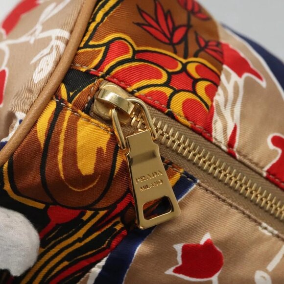 PRADA Shoulder Bag Silk Beige Gold Auth 114898V - Picture 10 of 16